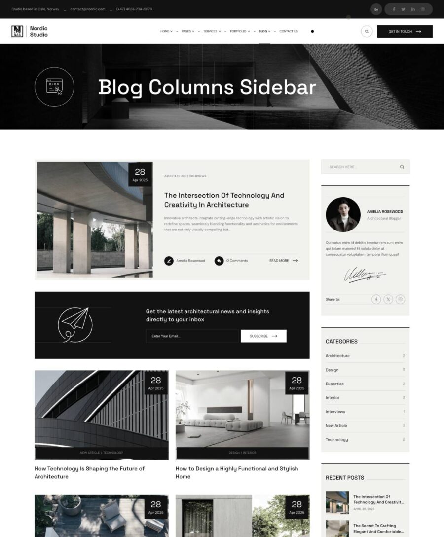 Blog Right Sidebar